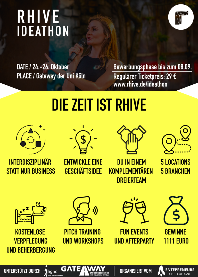 Startup-Konferenz RHIVE 2019 mit Ideathon für Studierende